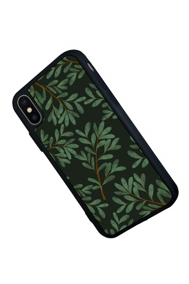 iPhone XS Max Uyumlu Botanik Tasarımlı Glossy Premium Kılıf