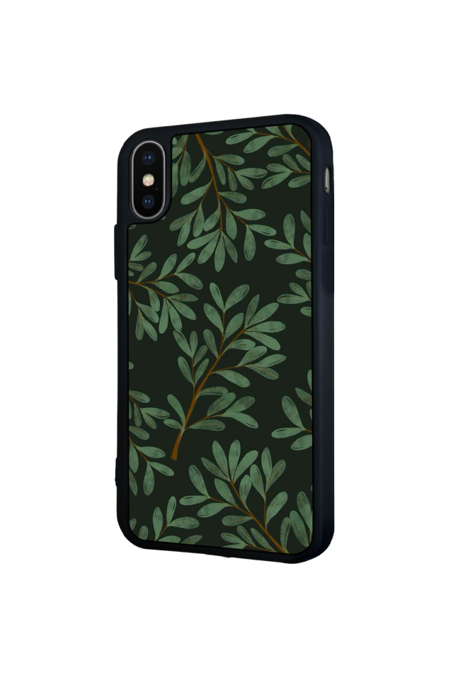 iPhone XS Max Uyumlu Botanik Tasarımlı Glossy Premium Kılıf