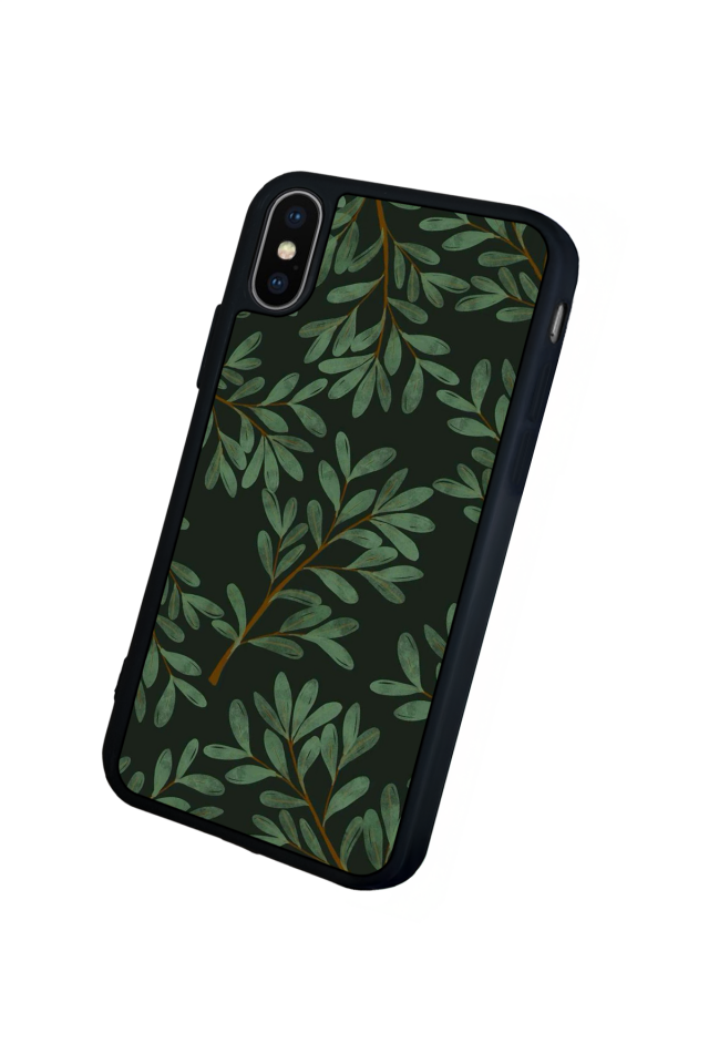 iPhone XS Max Uyumlu Botanik Tasarımlı Glossy Premium Kılıf