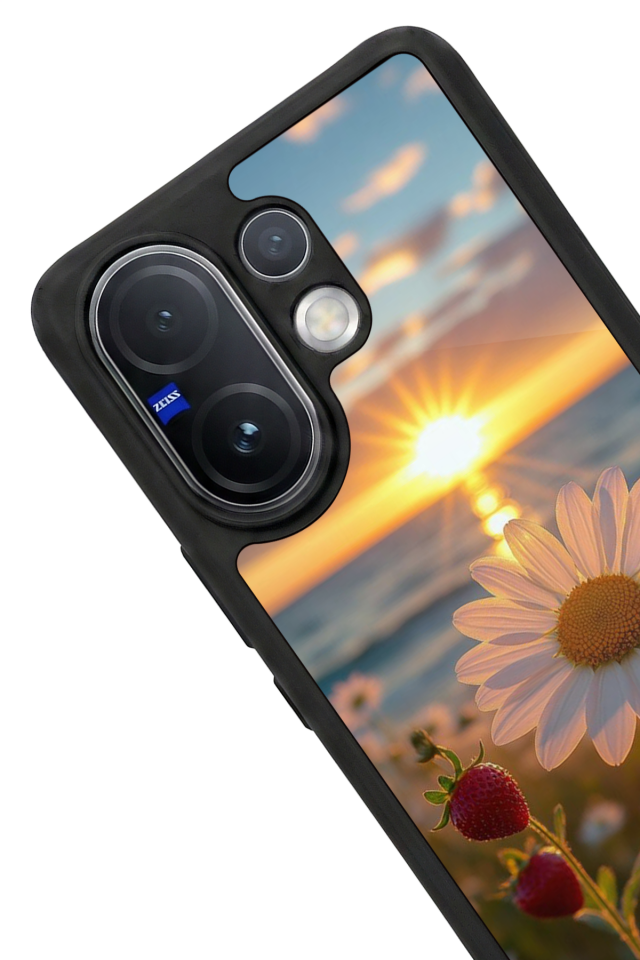 Vivo V60 Uyumlu Cicek Tasarımlı Glossy Premium Kılıf