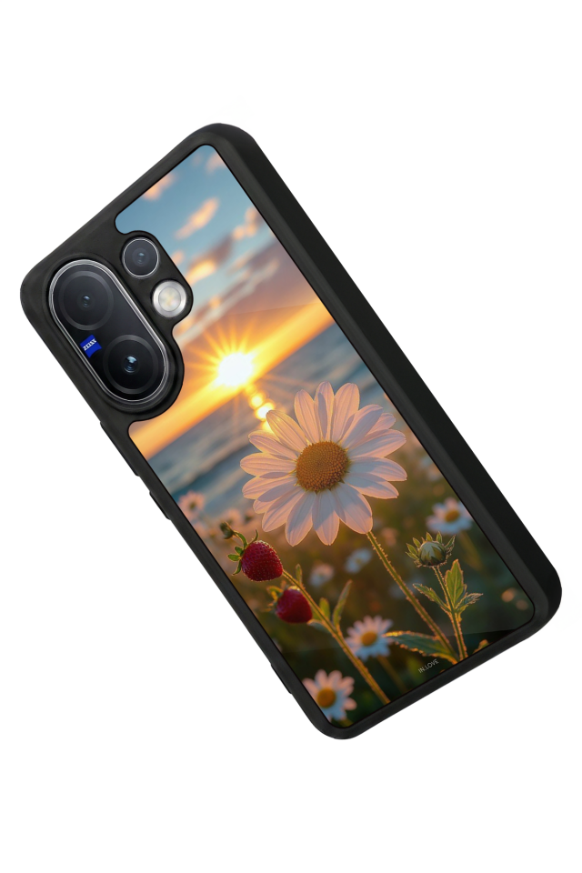 Vivo V60 Uyumlu Cicek Tasarımlı Glossy Premium Kılıf