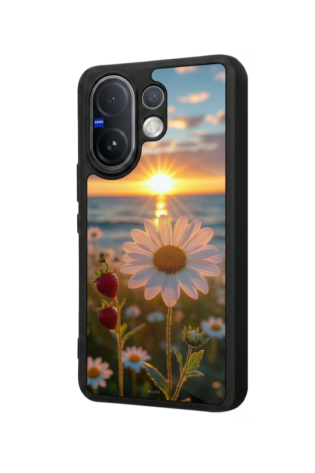 Vivo V60 Uyumlu Cicek Tasarımlı Glossy Premium Kılıf