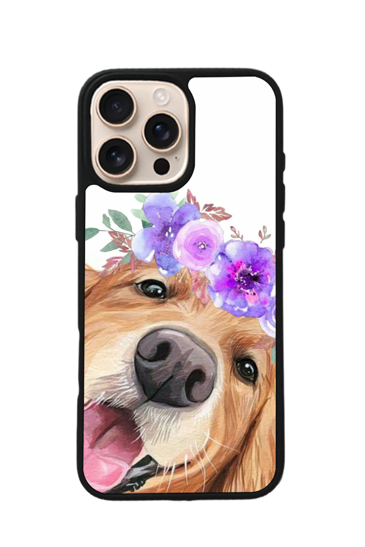 iPhone 14 Pro Uyumlu Golden Kopek Tasarımlı Glossy Premium Kılıf