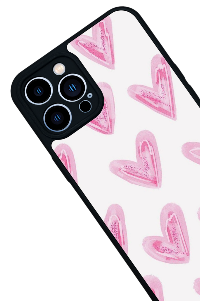 iPhone 13 Pro Max Uyumlu Kalp Love Tasarımlı Glossy Premium Kılıf