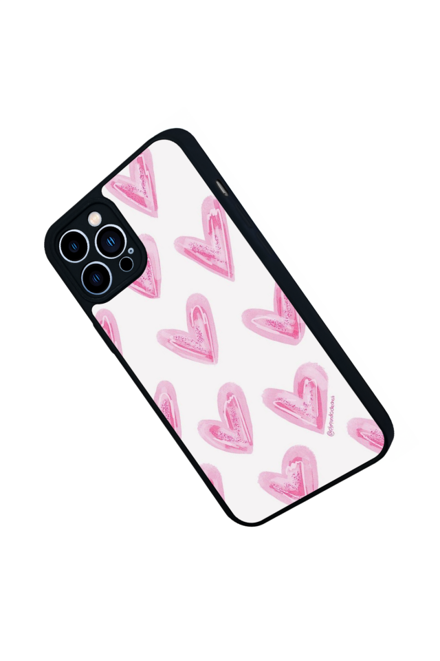 iPhone 13 Pro Max Uyumlu Kalp Love Tasarımlı Glossy Premium Kılıf
