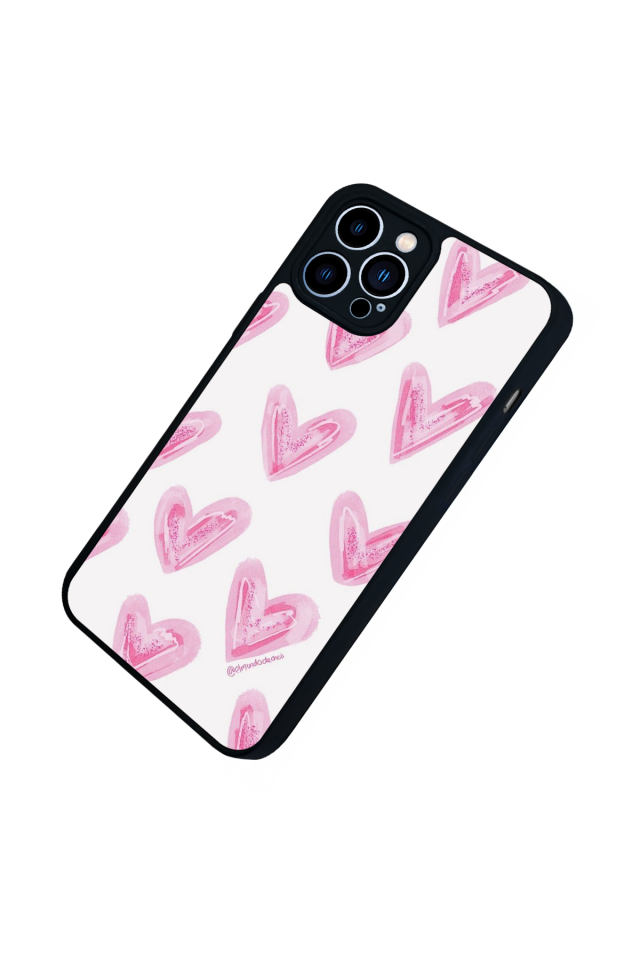 iPhone 13 Pro Max Uyumlu Kalp Love Tasarımlı Glossy Premium Kılıf