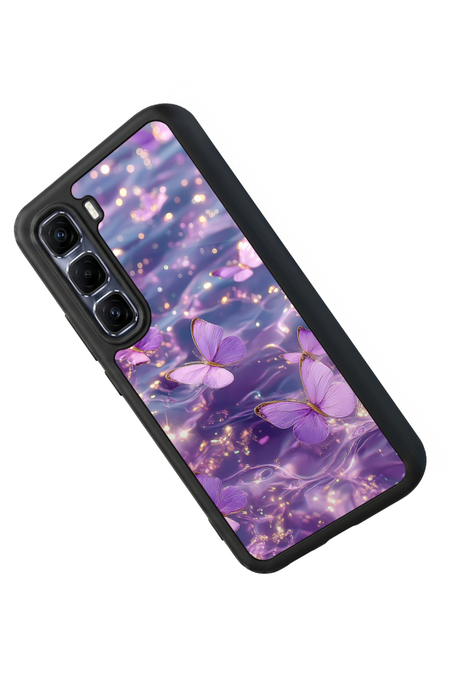 Infinix Hot 60 Pro Plus Uyumlu Kelebek Tasarımlı Glossy Premium Kılıf