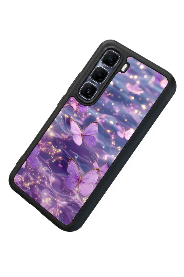 Infinix Hot 60 Pro Plus Uyumlu Kelebek Tasarımlı Glossy Premium Kılıf