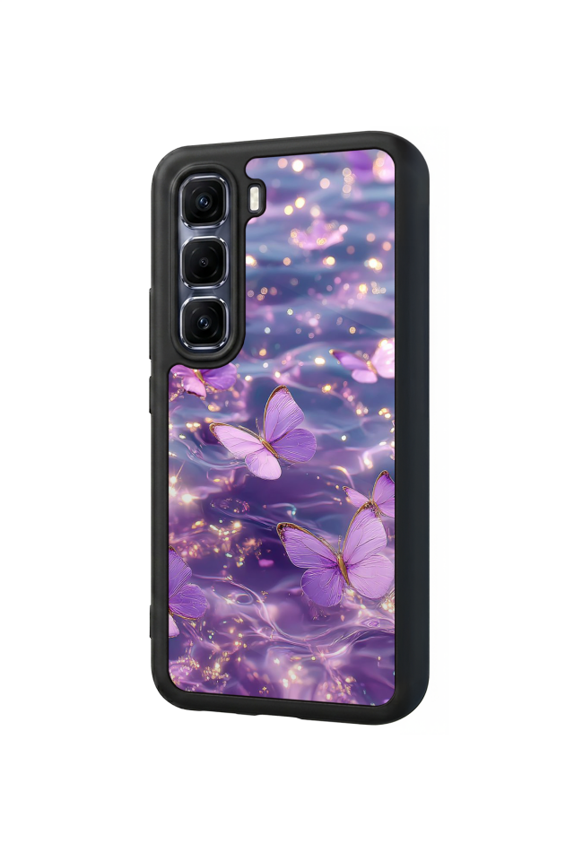 Infinix Hot 60 Pro Plus Uyumlu Kelebek Tasarımlı Glossy Premium Kılıf