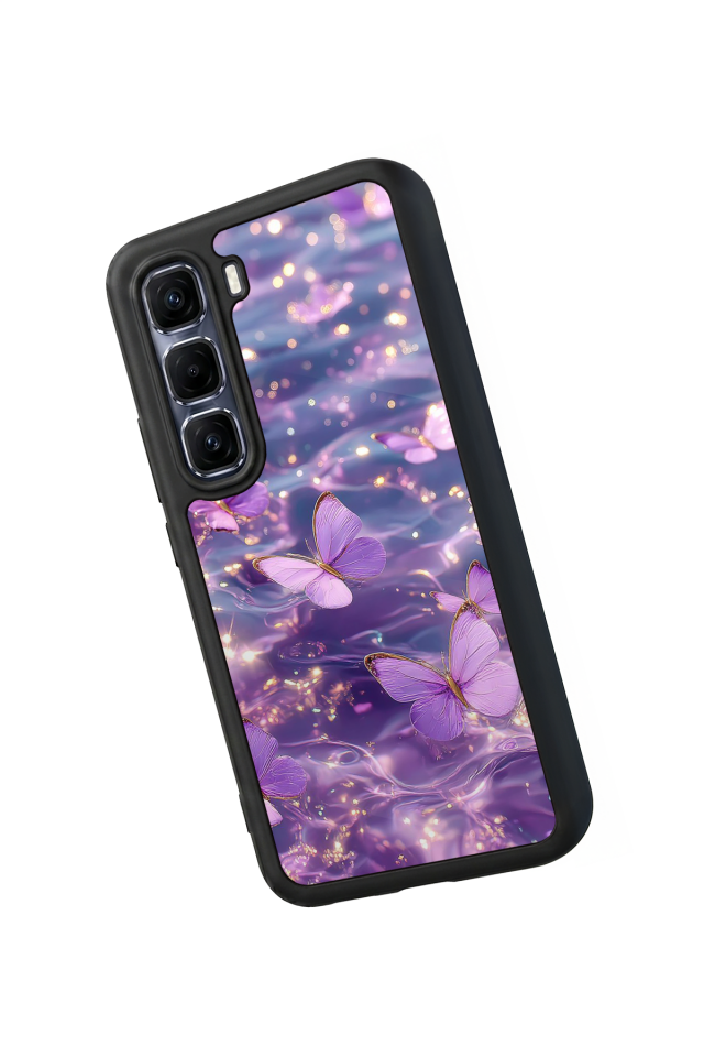 Infinix Hot 60 Pro Plus Uyumlu Kelebek Tasarımlı Glossy Premium Kılıf