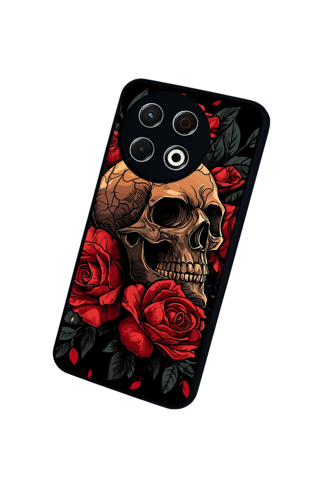 Tecno Spark 30 Pro Uyumlu KuruKafa Tasarımlı Glossy Premium Kılıf