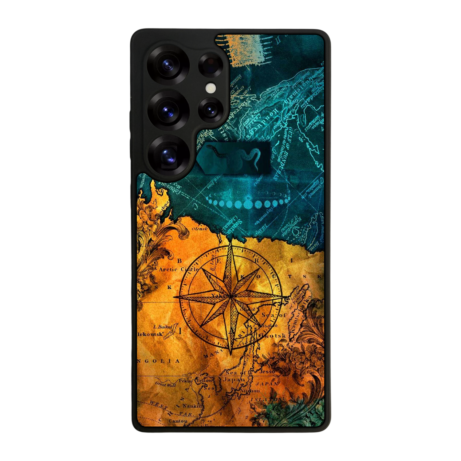 Samsung Galaxy S25 Ultra Uyumlu Pusula Tasarımlı Glossy Premium Kılıf