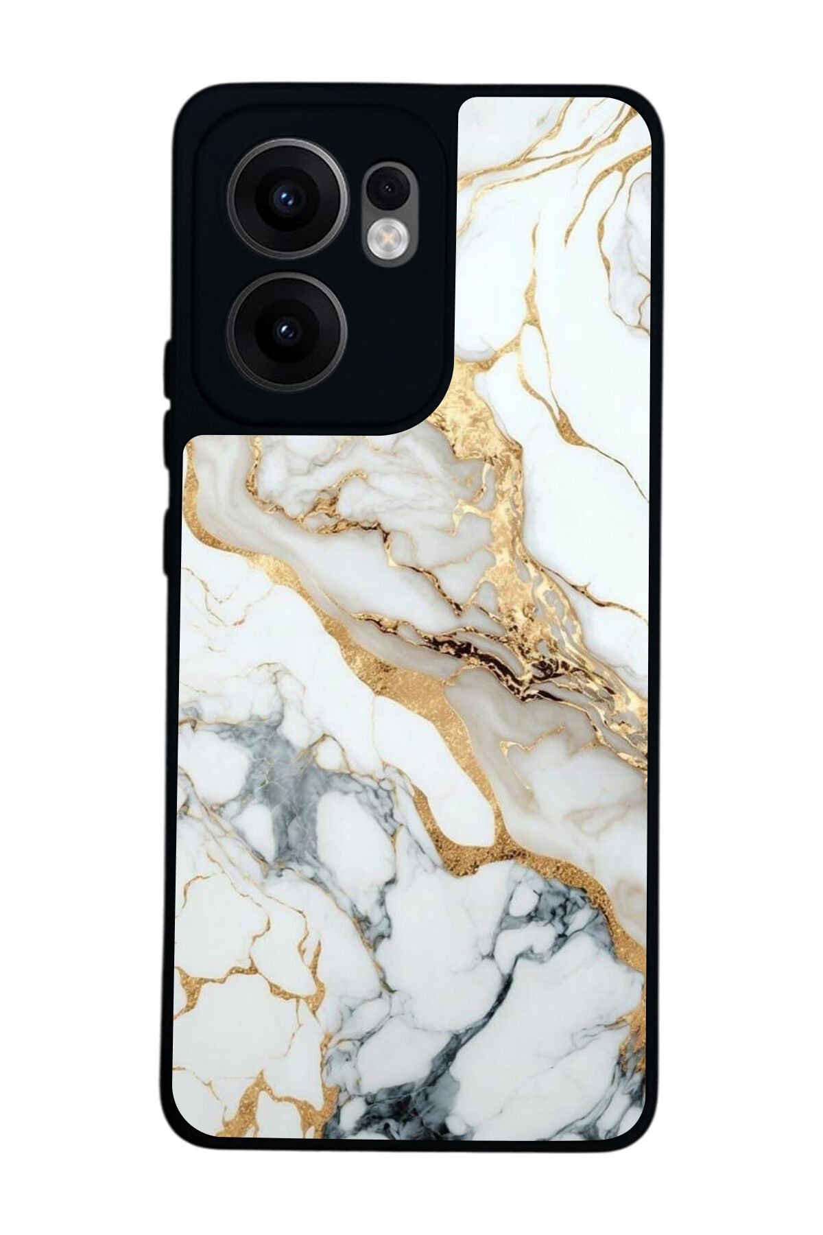 Oppo Reno 13F Uyumlu Mermer Marble Tasarımlı Glossy Premium Kılıf