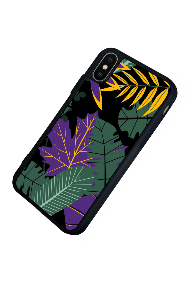 iPhone XS Max Uyumlu Botanik Tasarımlı Glossy Premium Kılıf