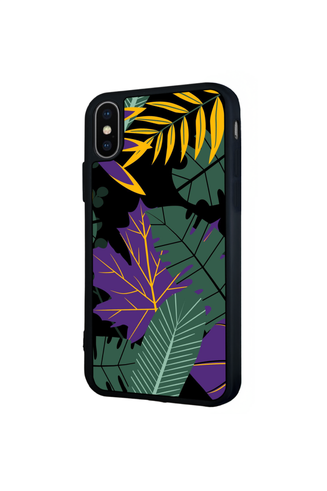 iPhone XS Max Uyumlu Botanik Tasarımlı Glossy Premium Kılıf