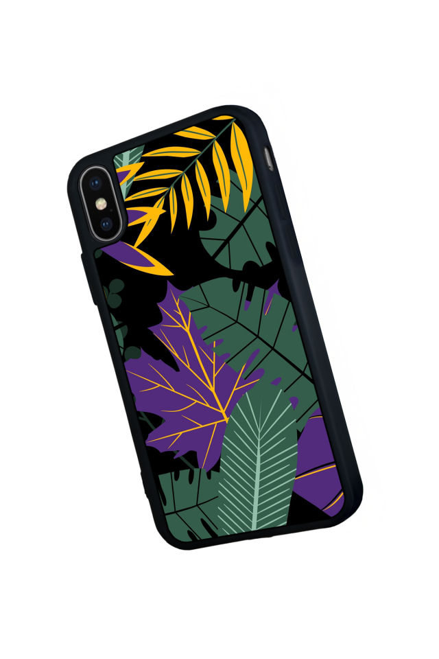 iPhone XS Max Uyumlu Botanik Tasarımlı Glossy Premium Kılıf