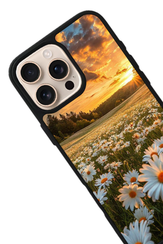 iPhone 16 Pro Max Uyumlu Cicek Tasarımlı Glossy Premium Kılıf