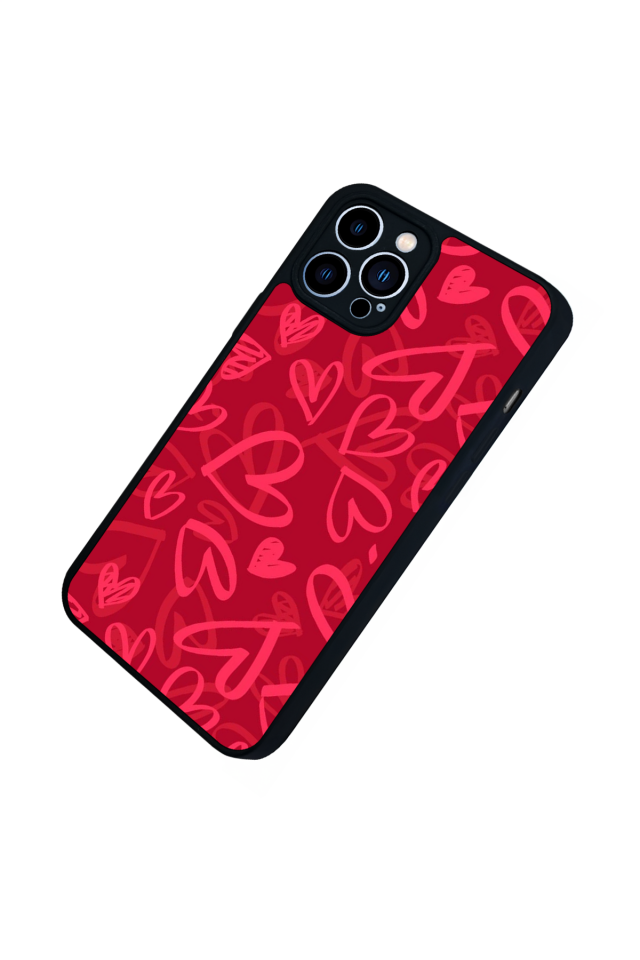 iPhone 13 Pro Max Uyumlu Kalp Love Tasarımlı Glossy Premium Kılıf