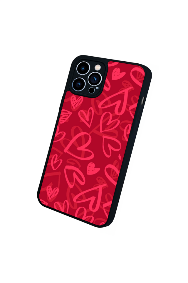 iPhone 13 Pro Max Uyumlu Kalp Love Tasarımlı Glossy Premium Kılıf