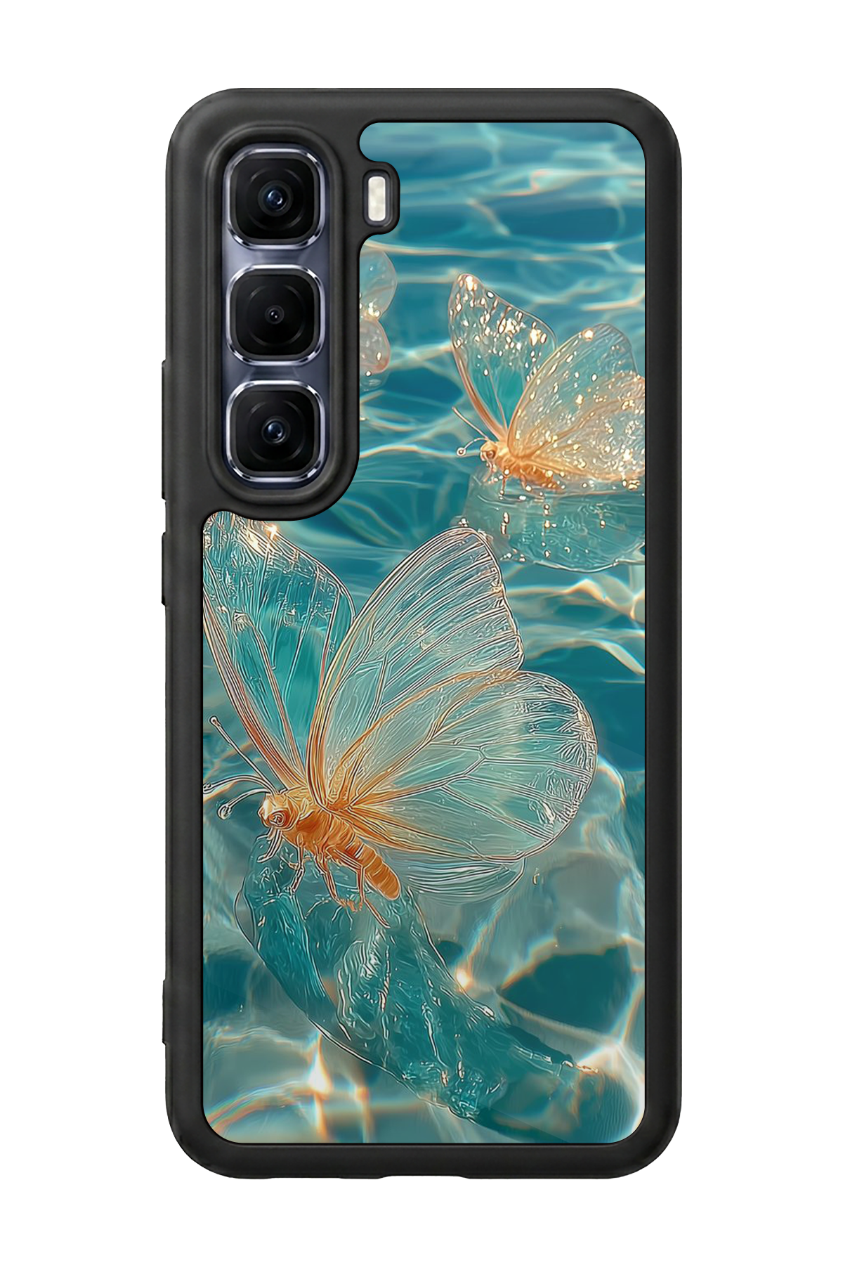 Infinix Hot 60 Pro Plus Uyumlu Kelebek Tasarımlı Glossy Premium Kılıf