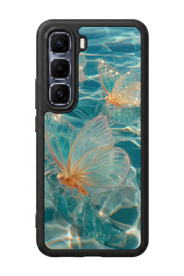 Infinix Hot 60 Pro Plus Uyumlu Kelebek Tasarımlı Glossy Premium Kılıf