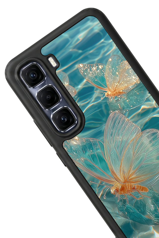 Infinix Hot 60 Pro Plus Uyumlu Kelebek Tasarımlı Glossy Premium Kılıf