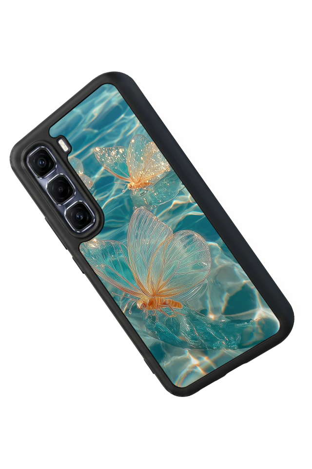 Infinix Hot 60 Pro Plus Uyumlu Kelebek Tasarımlı Glossy Premium Kılıf