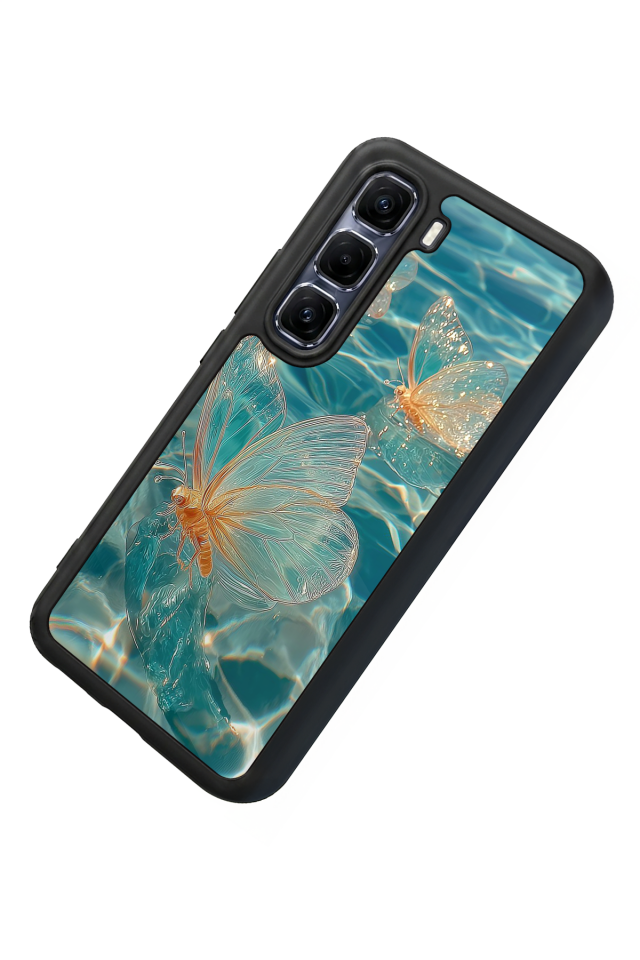 Infinix Hot 60 Pro Plus Uyumlu Kelebek Tasarımlı Glossy Premium Kılıf