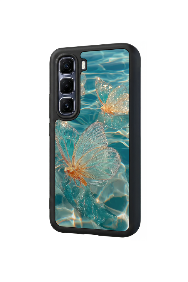 Infinix Hot 60 Pro Plus Uyumlu Kelebek Tasarımlı Glossy Premium Kılıf