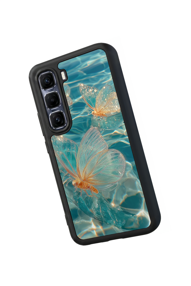 Infinix Hot 60 Pro Plus Uyumlu Kelebek Tasarımlı Glossy Premium Kılıf
