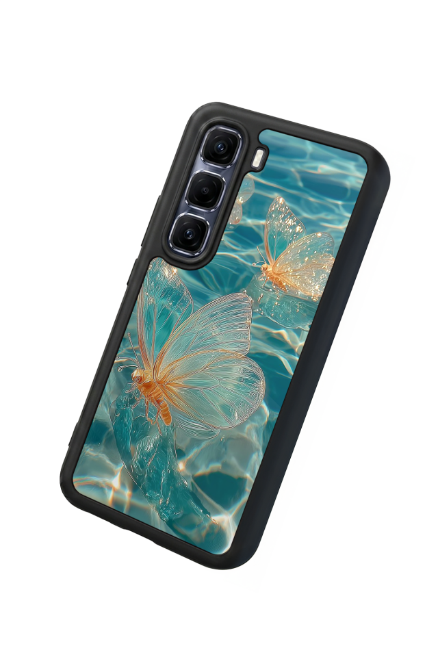 Infinix Hot 60 Pro Plus Uyumlu Kelebek Tasarımlı Glossy Premium Kılıf