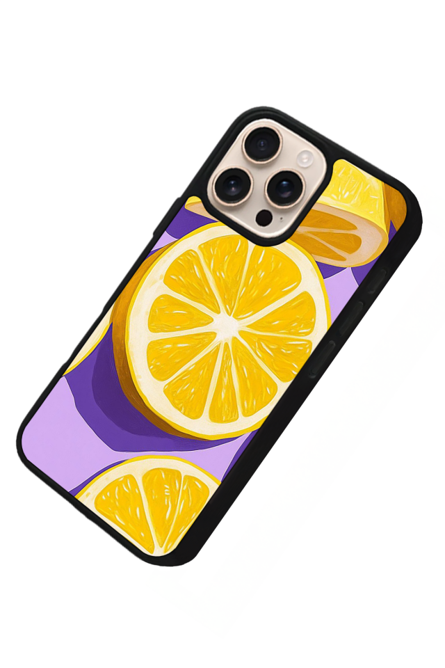 iPhone 14 Pro Uyumlu Limon Tasarımlı Glossy Premium Kılıf