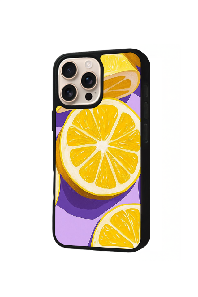iPhone 14 Pro Uyumlu Limon Tasarımlı Glossy Premium Kılıf