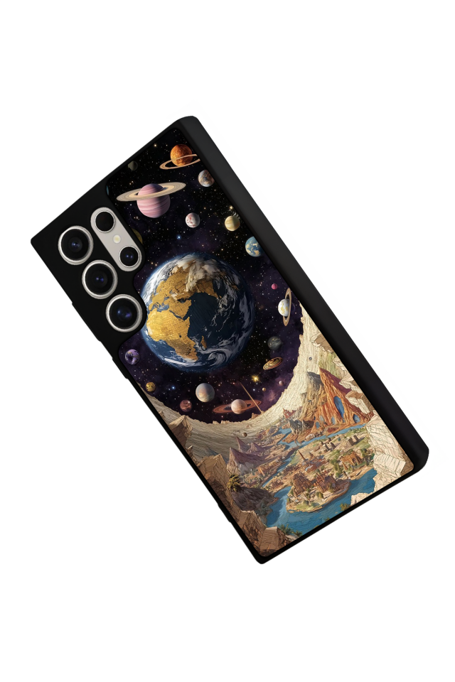 Samsung Galaxy S22 Ultra Uyumlu Uzay Tasarımlı Glossy Premium Kılıf