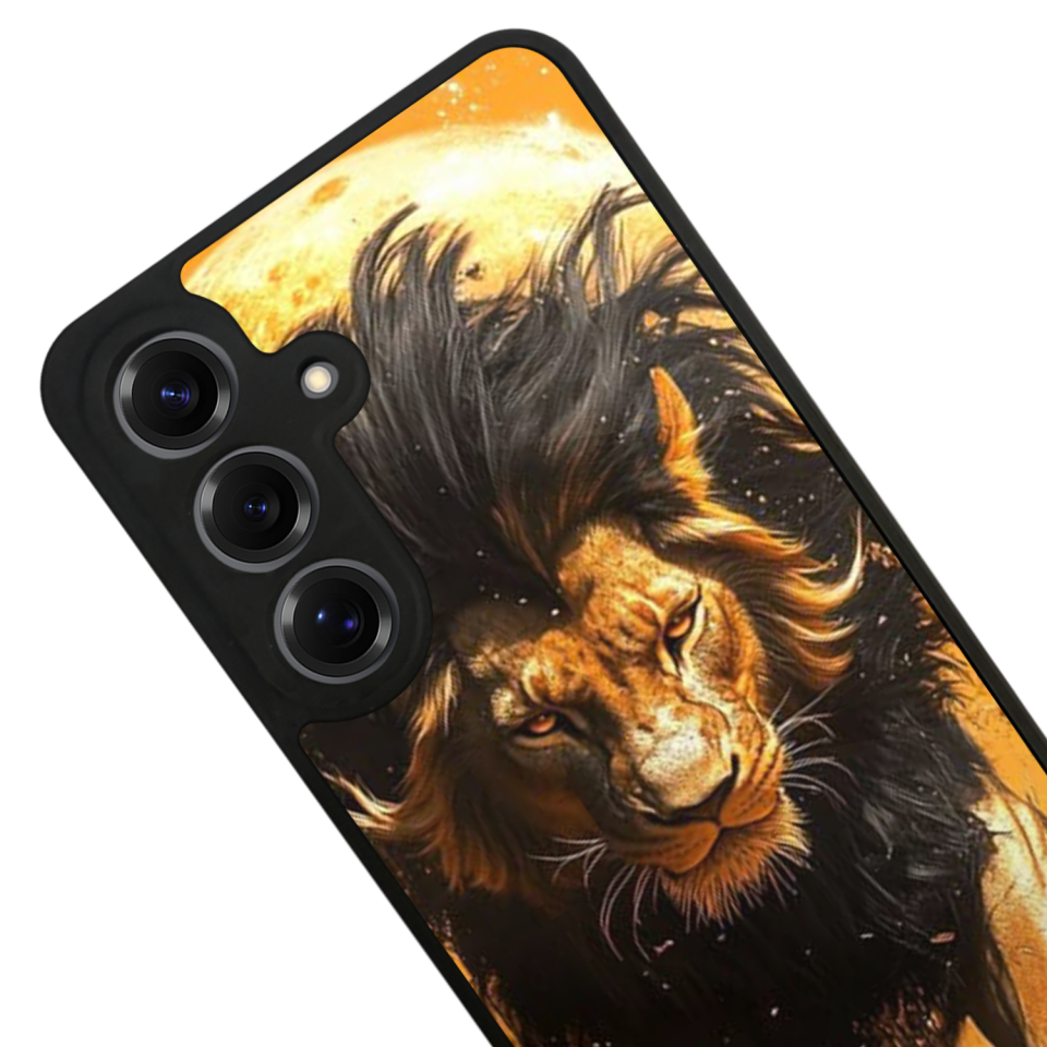 Samsung Galaxy S25 Uyumlu Aslan Tasarımlı Glossy Premium Kılıf