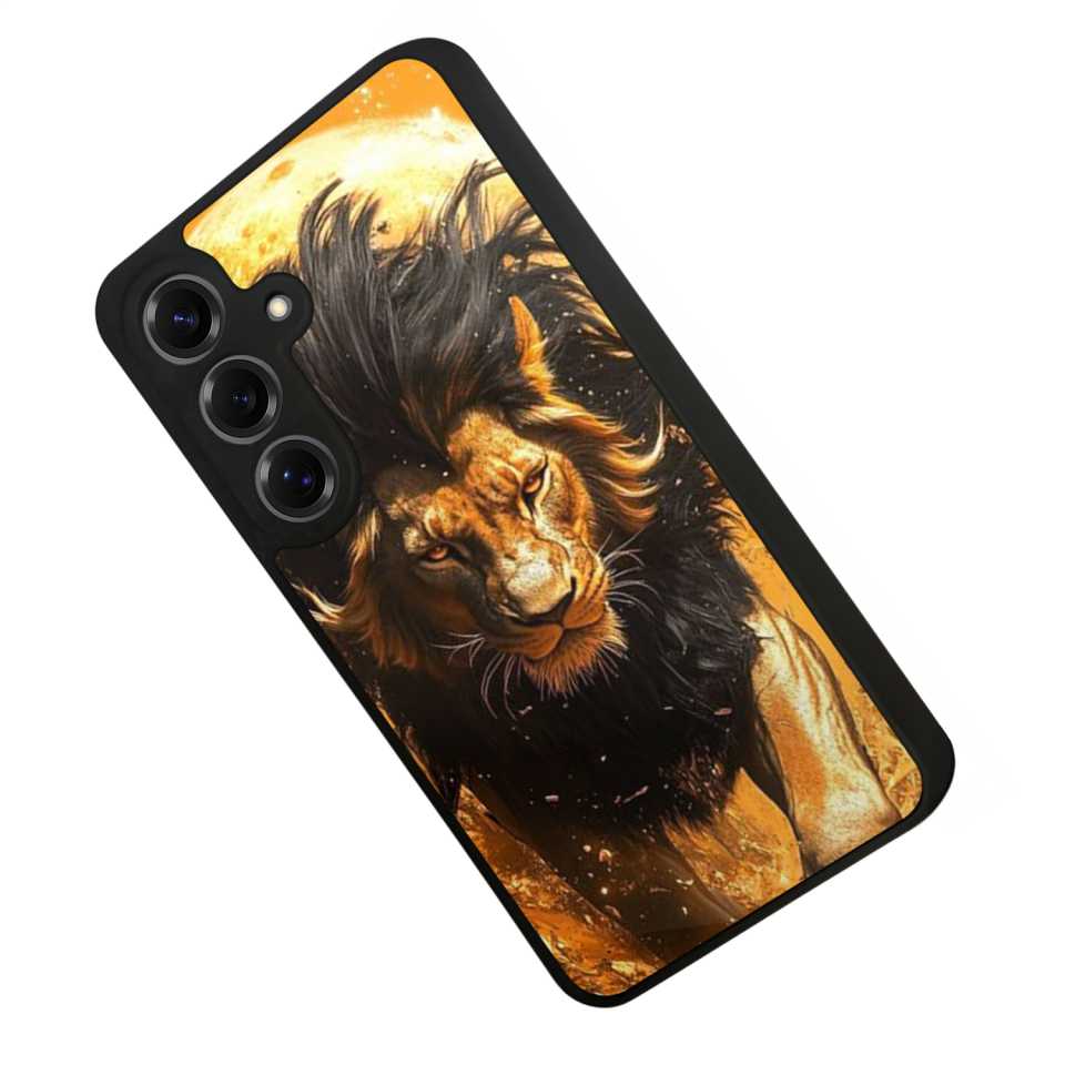 Samsung Galaxy S25 Uyumlu Aslan Tasarımlı Glossy Premium Kılıf
