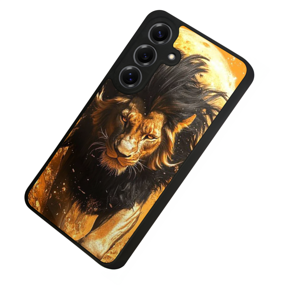 Samsung Galaxy S25 Uyumlu Aslan Tasarımlı Glossy Premium Kılıf