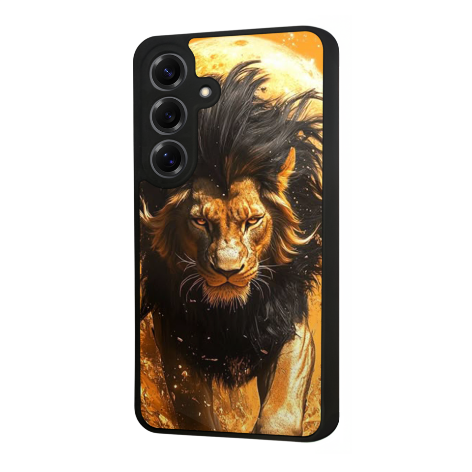 Samsung Galaxy S25 Uyumlu Aslan Tasarımlı Glossy Premium Kılıf