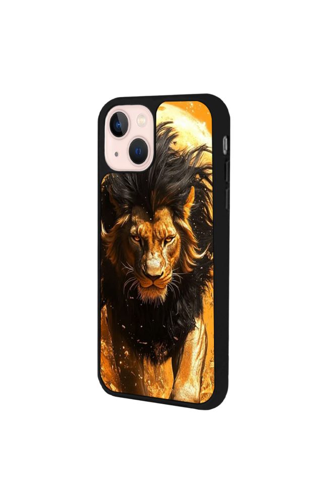 iPhone 13/14 Uyumlu Aslan Tasarımlı Glossy Premium Kılıf