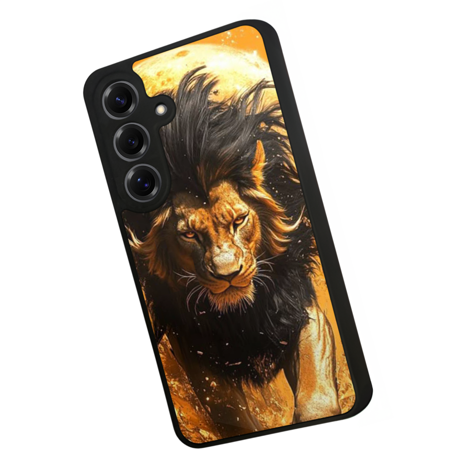Samsung Galaxy S25 Uyumlu Aslan Tasarımlı Glossy Premium Kılıf