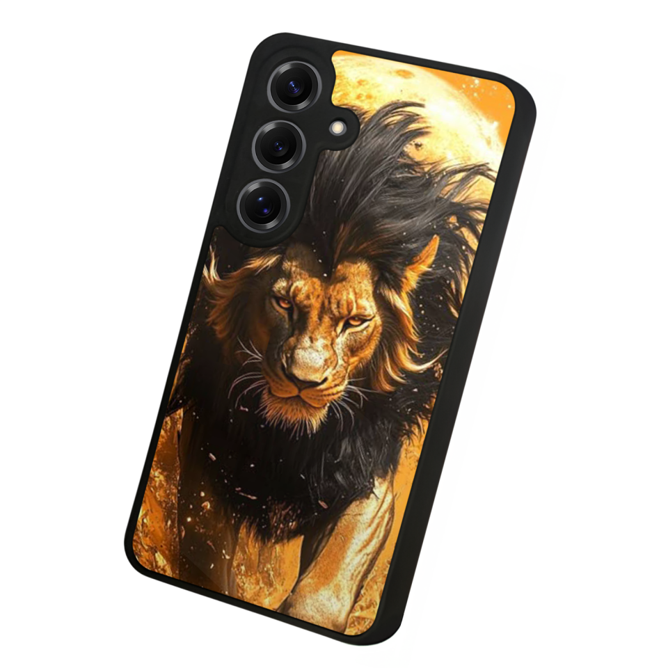 Samsung Galaxy S25 Uyumlu Aslan Tasarımlı Glossy Premium Kılıf