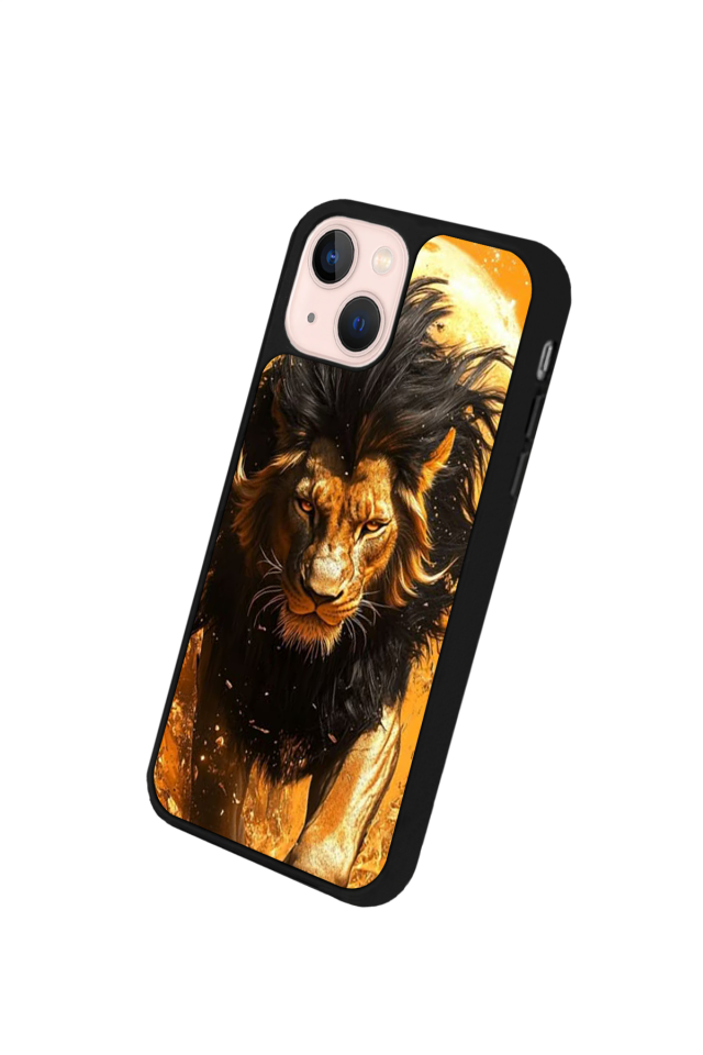 iPhone 13/14 Uyumlu Aslan Tasarımlı Glossy Premium Kılıf
