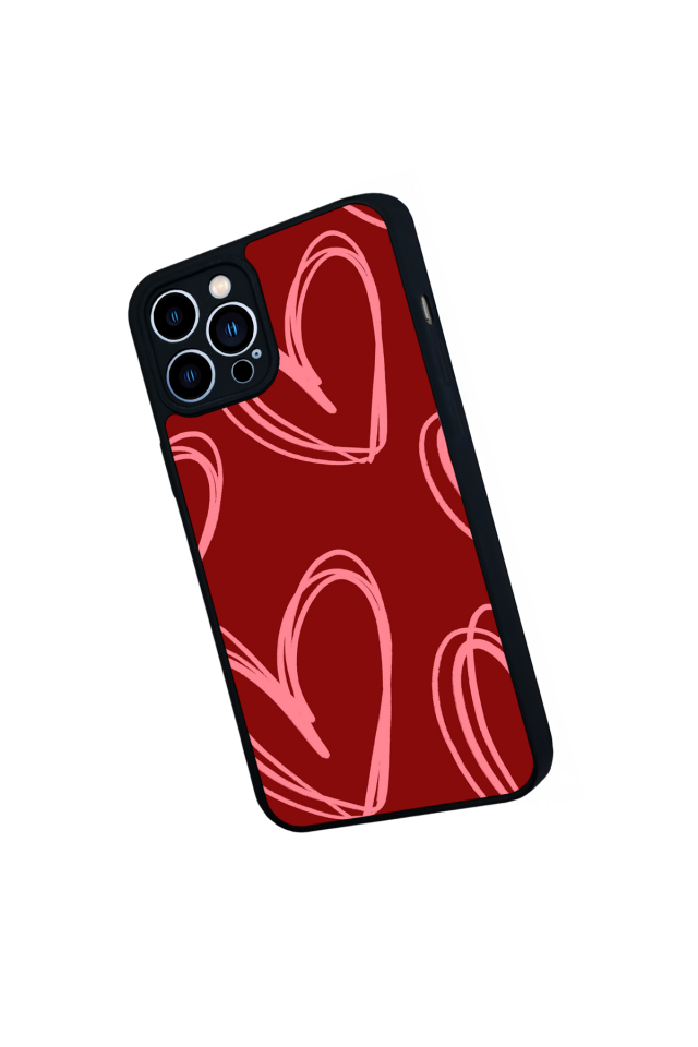 iPhone 13 Pro Max Uyumlu Kalp Love Tasarımlı Glossy Premium Kılıf