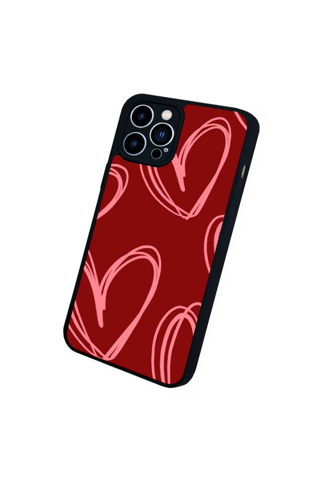 iPhone 13 Pro Max Uyumlu Kalp Love Tasarımlı Glossy Premium Kılıf
