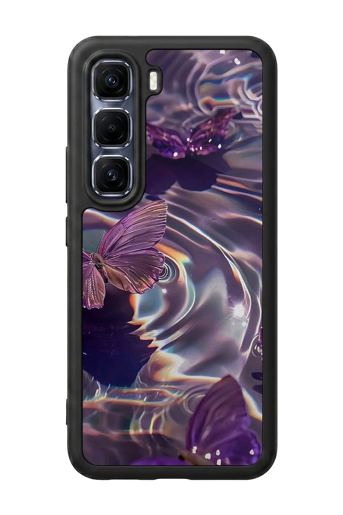 Infinix Hot 60 Pro Plus Uyumlu Kelebek Tasarımlı Glossy Premium Kılıf