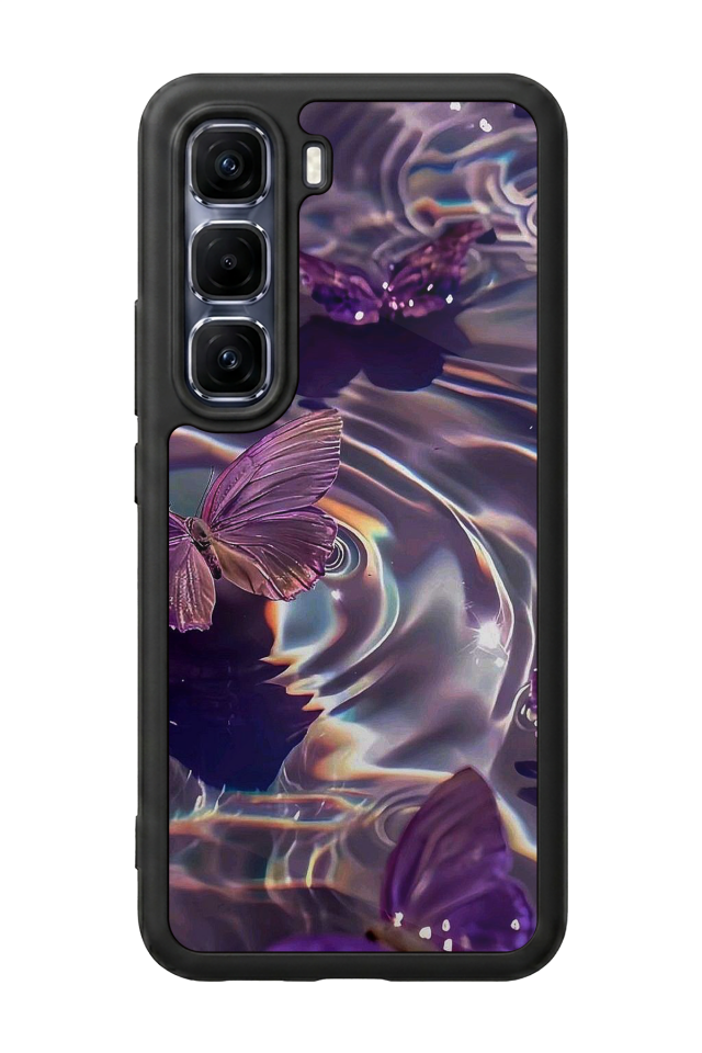 Infinix Hot 60 Pro Plus Uyumlu Kelebek Tasarımlı Glossy Premium Kılıf