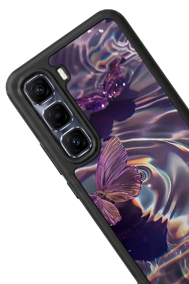 Infinix Hot 60 Pro Plus Uyumlu Kelebek Tasarımlı Glossy Premium Kılıf