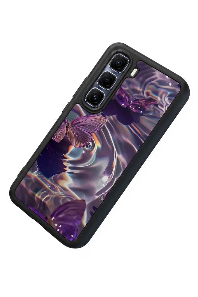 Infinix Hot 60 Pro Plus Uyumlu Kelebek Tasarımlı Glossy Premium Kılıf