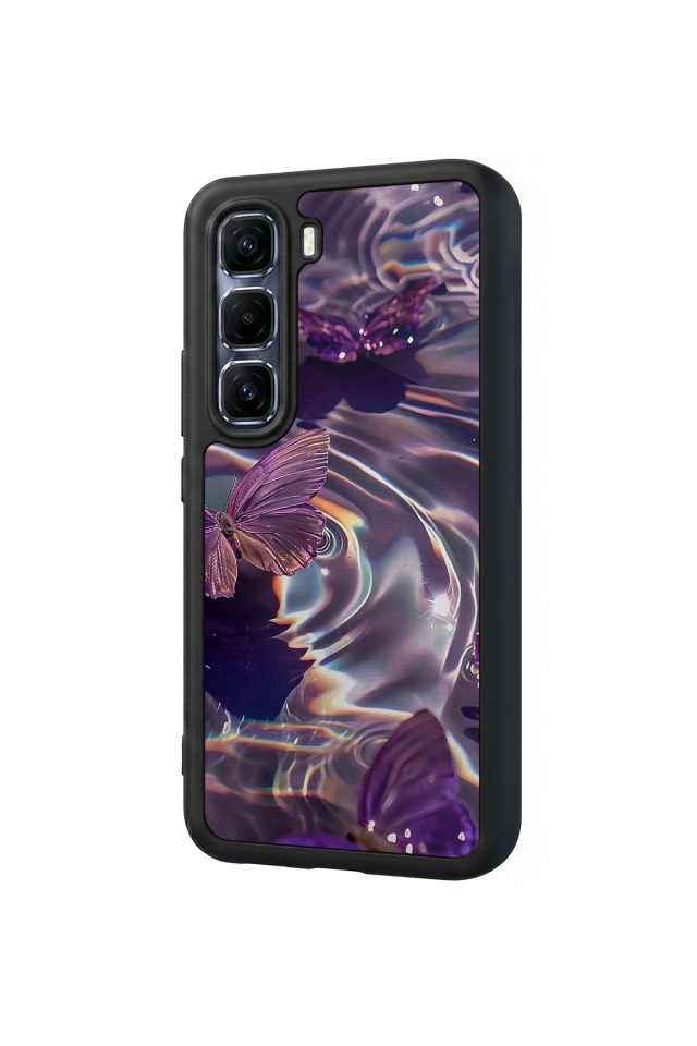 Infinix Hot 60 Pro Plus Uyumlu Kelebek Tasarımlı Glossy Premium Kılıf