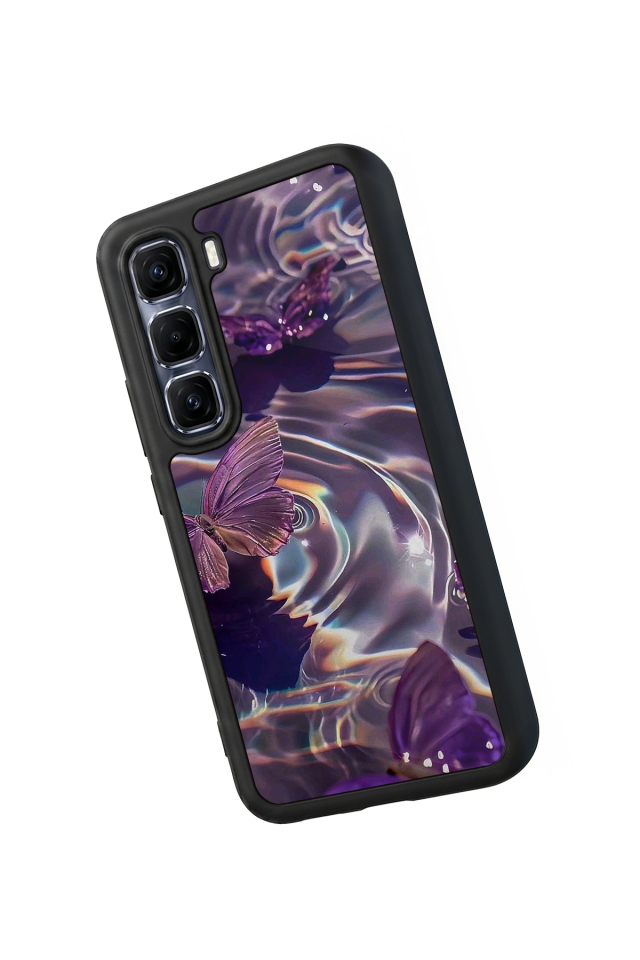 Infinix Hot 60 Pro Plus Uyumlu Kelebek Tasarımlı Glossy Premium Kılıf